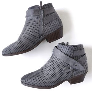 SOLD - Gray suede ankle booties